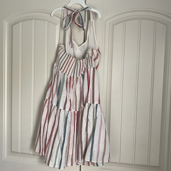 American Eagle Linen Striped Halter Dress - Picture 3 of 5